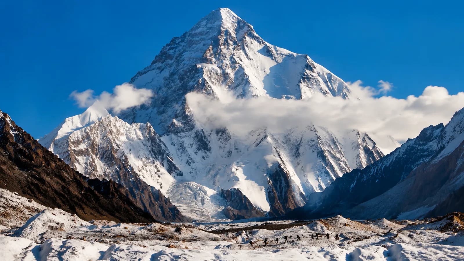 K2 seen from the Baltoro Glacier