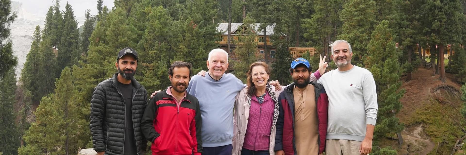 Elham Asia travellers with the local crew in the Hindu Kush